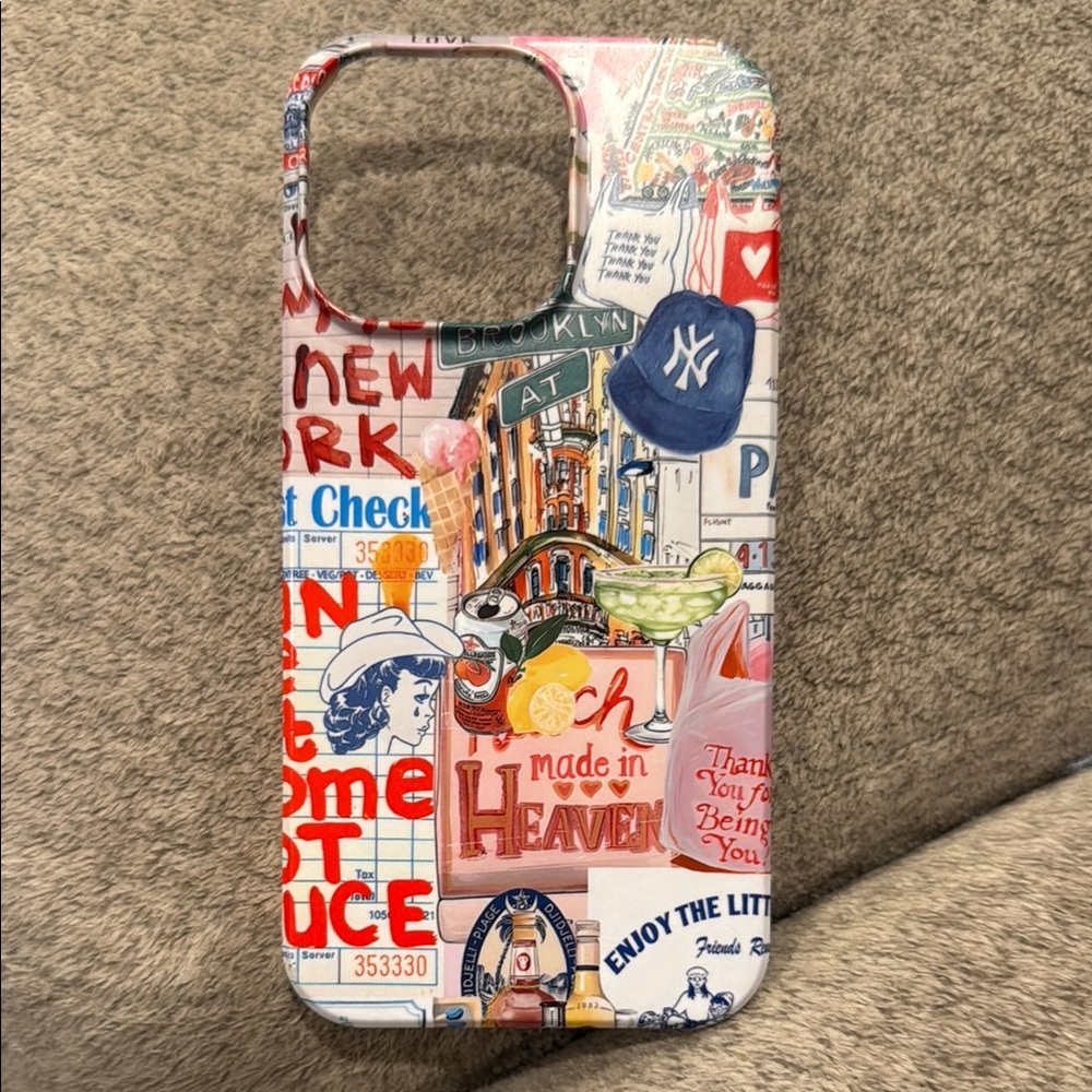 New York Themed iPhone 13 Pro Case with Street Art Design